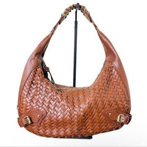 Cole Haan Brown Woven Leather Shoulder Bag